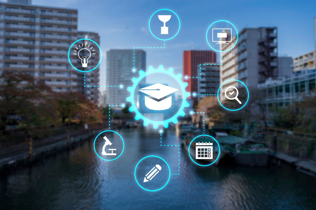 Illustration of Amypo's unified platform connecting students, educators, and resources to foster academic success